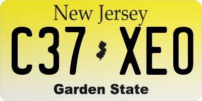 NJ license plate C37XEO