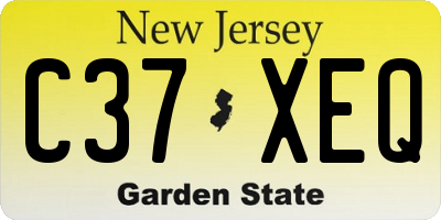 NJ license plate C37XEQ