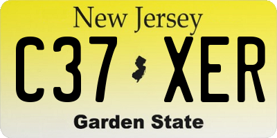 NJ license plate C37XER