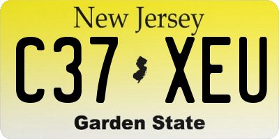 NJ license plate C37XEU