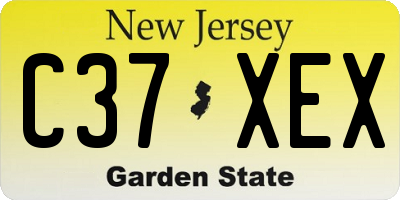 NJ license plate C37XEX
