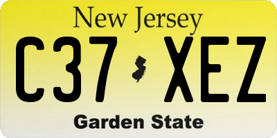 NJ license plate C37XEZ