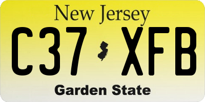 NJ license plate C37XFB