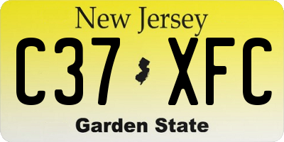 NJ license plate C37XFC