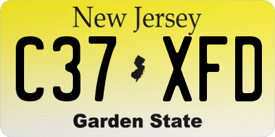 NJ license plate C37XFD