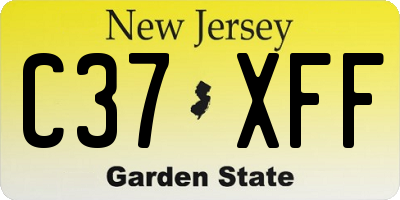 NJ license plate C37XFF