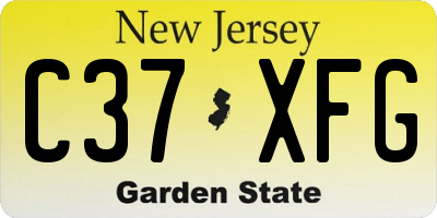 NJ license plate C37XFG