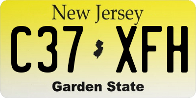 NJ license plate C37XFH