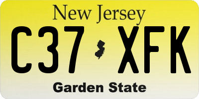 NJ license plate C37XFK