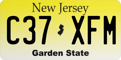NJ license plate C37XFM