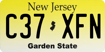 NJ license plate C37XFN