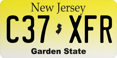 NJ license plate C37XFR
