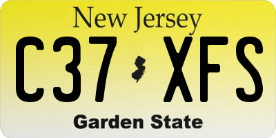 NJ license plate C37XFS