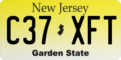 NJ license plate C37XFT