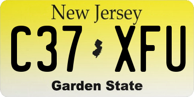 NJ license plate C37XFU