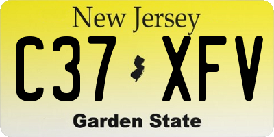NJ license plate C37XFV