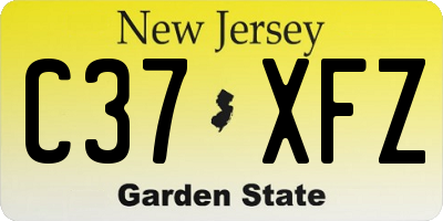 NJ license plate C37XFZ