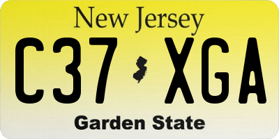 NJ license plate C37XGA