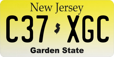 NJ license plate C37XGC