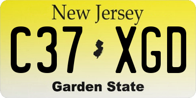 NJ license plate C37XGD