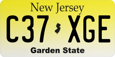 NJ license plate C37XGE