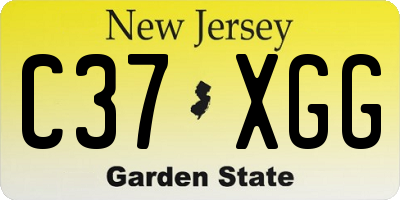 NJ license plate C37XGG