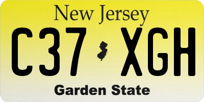 NJ license plate C37XGH