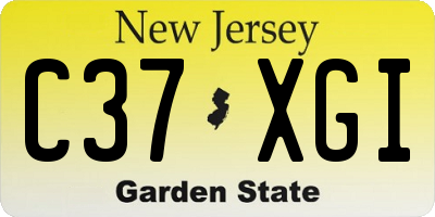 NJ license plate C37XGI