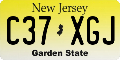 NJ license plate C37XGJ