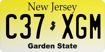 NJ license plate C37XGM