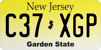 NJ license plate C37XGP
