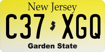 NJ license plate C37XGQ