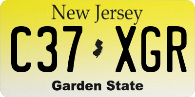 NJ license plate C37XGR