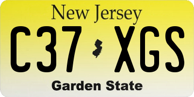 NJ license plate C37XGS