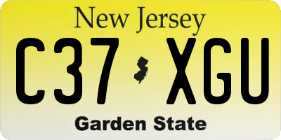 NJ license plate C37XGU