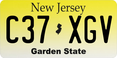 NJ license plate C37XGV