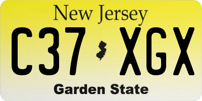 NJ license plate C37XGX