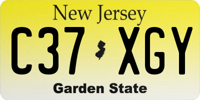 NJ license plate C37XGY