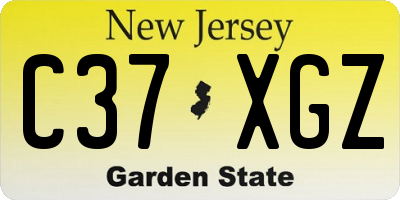 NJ license plate C37XGZ