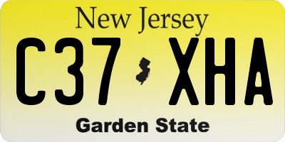 NJ license plate C37XHA