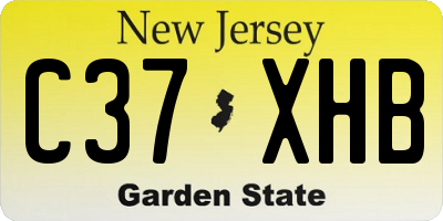 NJ license plate C37XHB