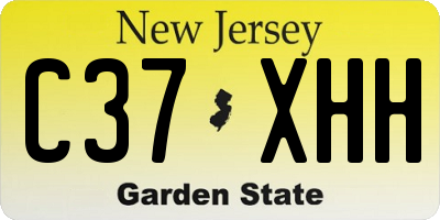 NJ license plate C37XHH