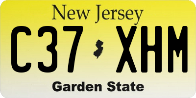 NJ license plate C37XHM