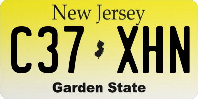NJ license plate C37XHN