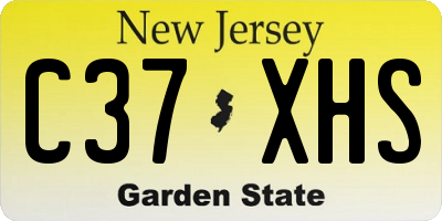 NJ license plate C37XHS
