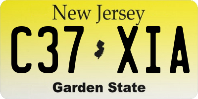 NJ license plate C37XIA