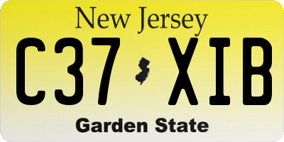 NJ license plate C37XIB