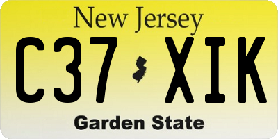 NJ license plate C37XIK