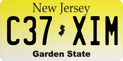 NJ license plate C37XIM