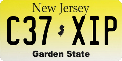 NJ license plate C37XIP